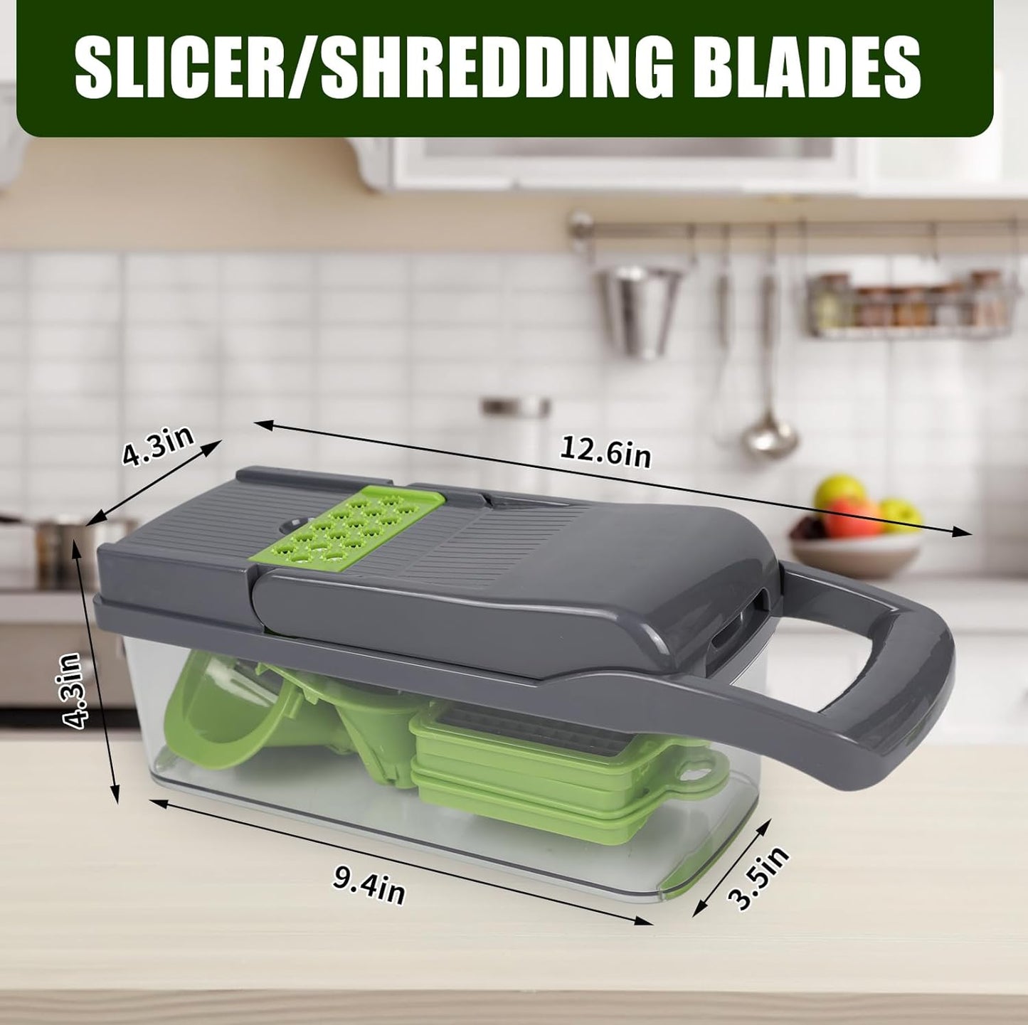 15 in 1 Professional Vegetable Multi-Functional Food Cutting Machine - Salad, Cheese Grater, Mandolin Slicer and Container