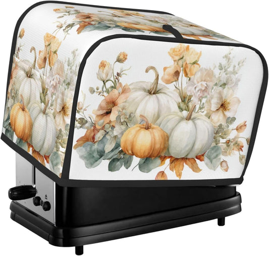 Toaster Cover 2 Slice Pumpkin Thanksgiving Botanical Watercolor Kitchen Small Appliance Covers with Pockets Dust and Fingerprint Protection
