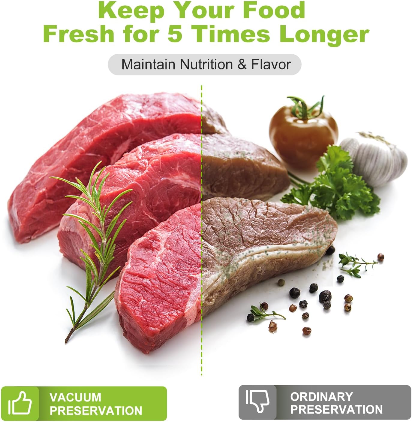 [2025 New] Bonsenkitchen 11” x 150’ Vacuum Sealer Bags Rolls with Cutter for Food Storage, Commercial Grade, BPA Free, Great for Meal Prep and Sous Vide Cooking