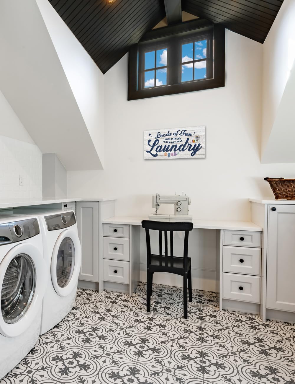 IPIC - Cute Laundry Room Decor, Rustic Canvas Wall Art Print on Acid-Free Cotton Canvas for Family Laundry Room, Rustic Farmhouse Style Wall Decor for Home, Made in USA