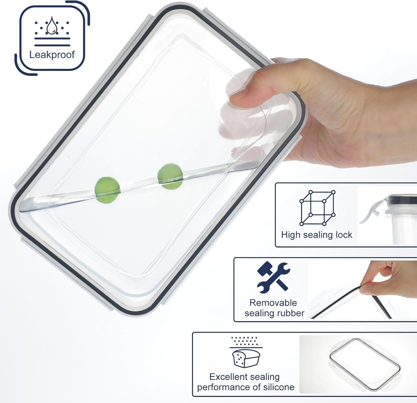 KITHELP 60-Piece Large Food Storage Containers Set - Leakproof, BPA-Free Plastic with Lids Airtight for Kitchen Storage and Organization Reusable with Labels Pen- Microwave Dishwasher Freezer Safe