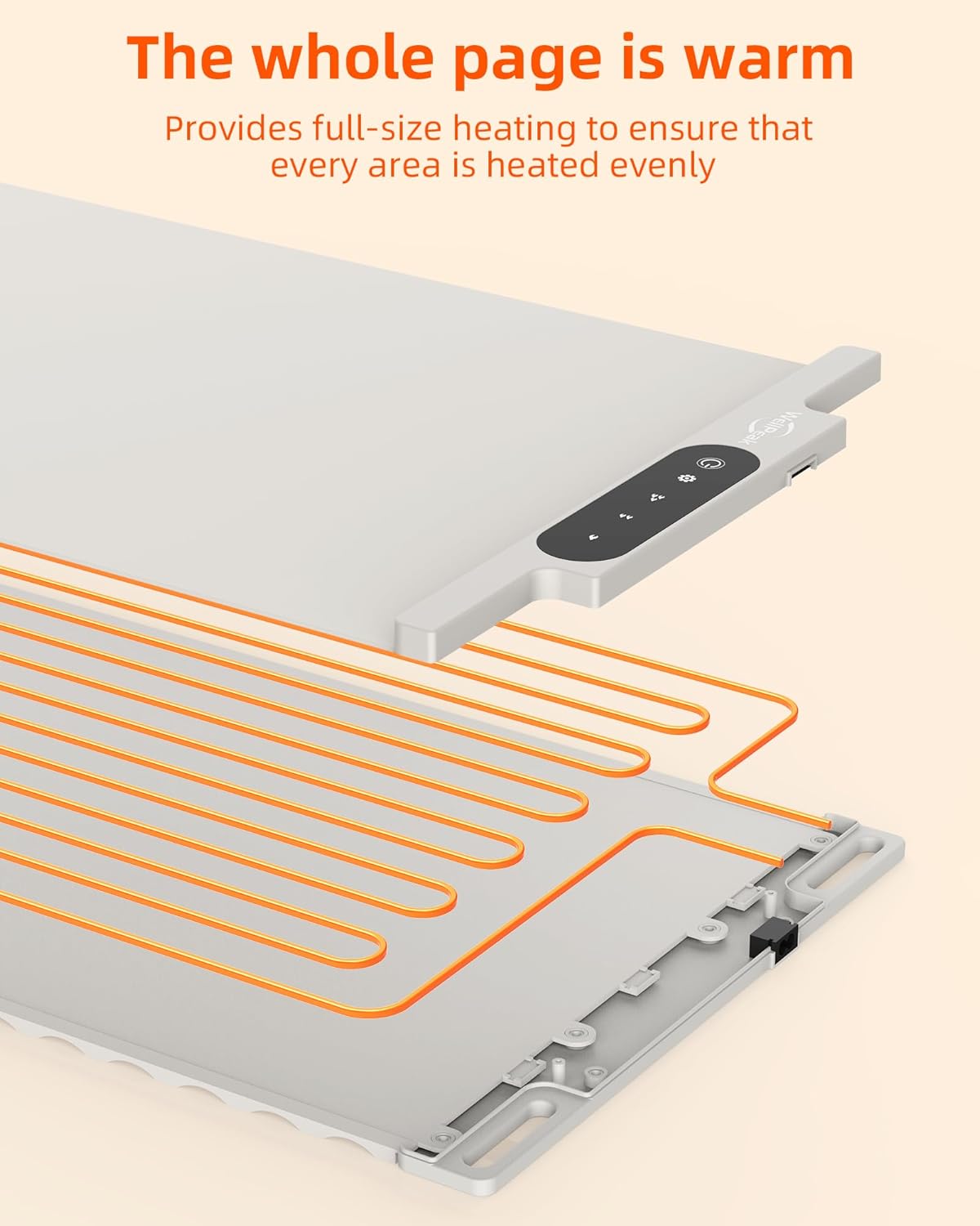 Electric Warming Mat for Food (2-Pack)- Full Surface Fast Heating Silicone Warmer Tray with 3-Level Temperature, Auto-Off, Raised Feet for Table Protection, for Gatherings, Parties, Home Buffet, White