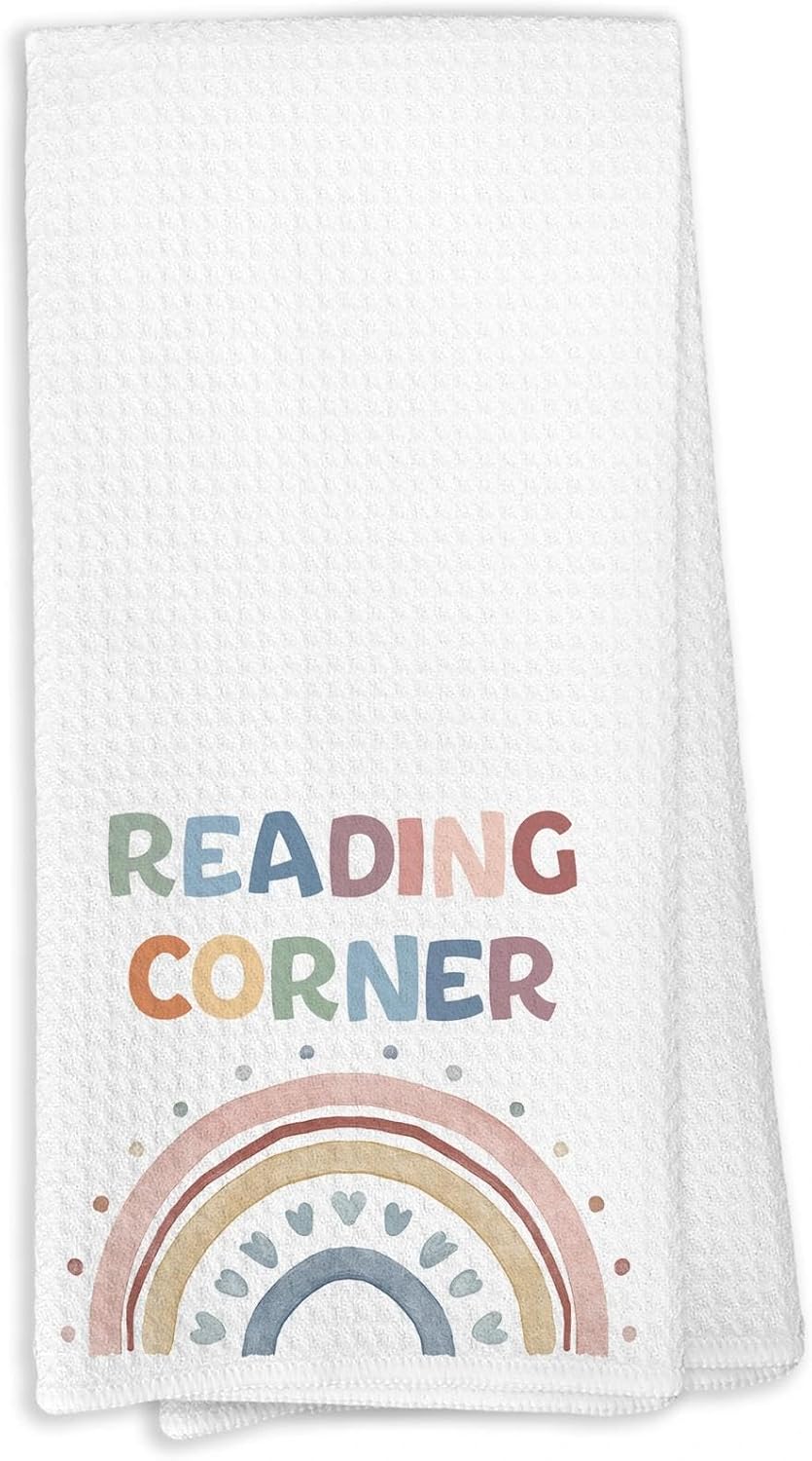 Boho Reading Corner Kitchen Towels,Classroom Reading Corner Decor for Classroom,Classroom Read Nook Library Dish Towels for Kitchen,Calming Corner Classroom