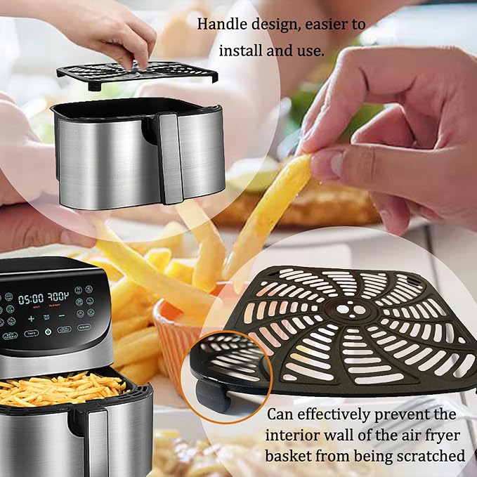 8QT Square Air Fryer Tray for Gourmia GAF856 Air Fryers, Premium Nonstick Air Fryer Grill Pan Rack Grill Crisper Plate Tray Insert Grate Grid Shelf for 8QT Gourmia Air Fryers, Dishwasher Safe