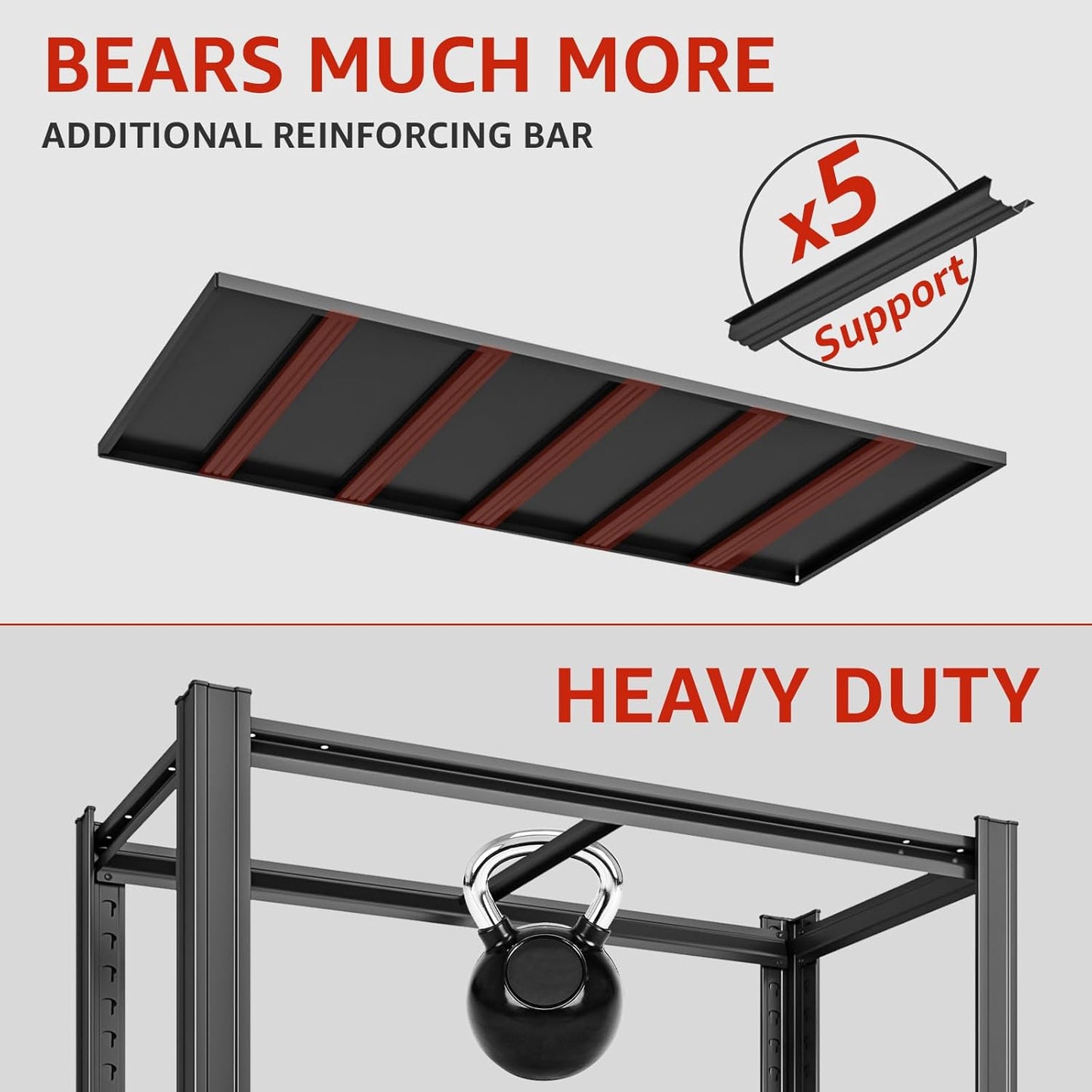 55.12" W Father&I 5-Shelf Industrial Adjustable Heavy-Dudy Tall Metal Steel Garage Storage Shelves Shelving Units/Rack System (Commercial) for Basement/Shop/Dorm, 84" H*55.12" W*24" D*, Black