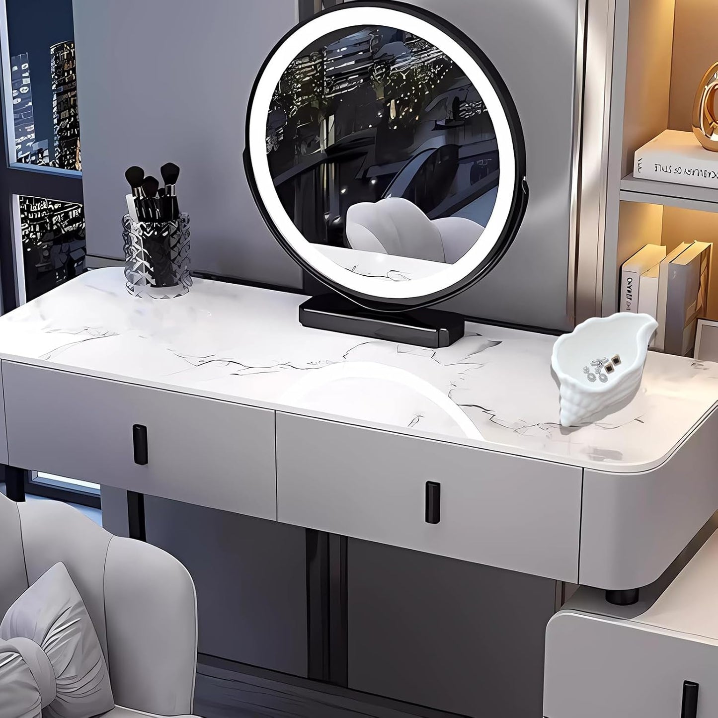 Ceramic Conch Shell Jewelry Tray - White Shell Jewelry Holder - Trinket Dish - Earring Ring Dish Holder - Key Bowl - Christmas Room - Ocean Coastal Decor