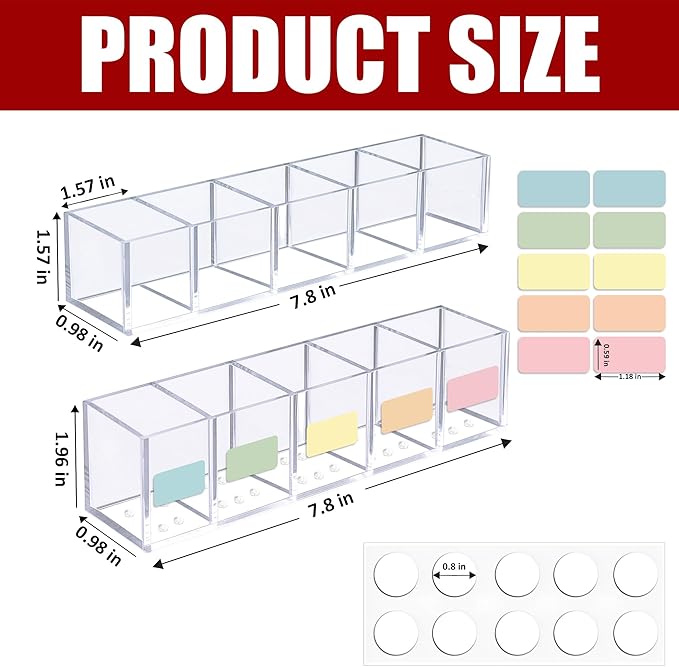 Acrylic Straw Holder for Cabinet Door or Countertop - Clear Organizer & Dispenser for Reusable Tumbler Straws, Space-Saving Kitchen Accessories, Cupboard or Pantry Storage, Strong Adhesive