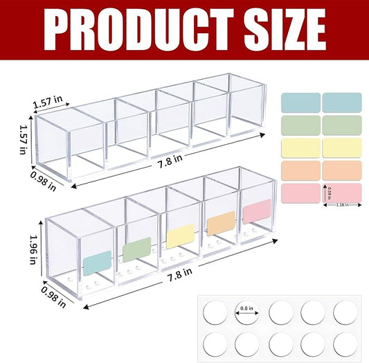 Acrylic Straw Holder for Cabinet Door or Countertop - Clear Organizer & Dispenser for Reusable Tumbler Straws, Space-Saving Kitchen Accessories, Cupboard or Pantry Storage, Strong Adhesive
