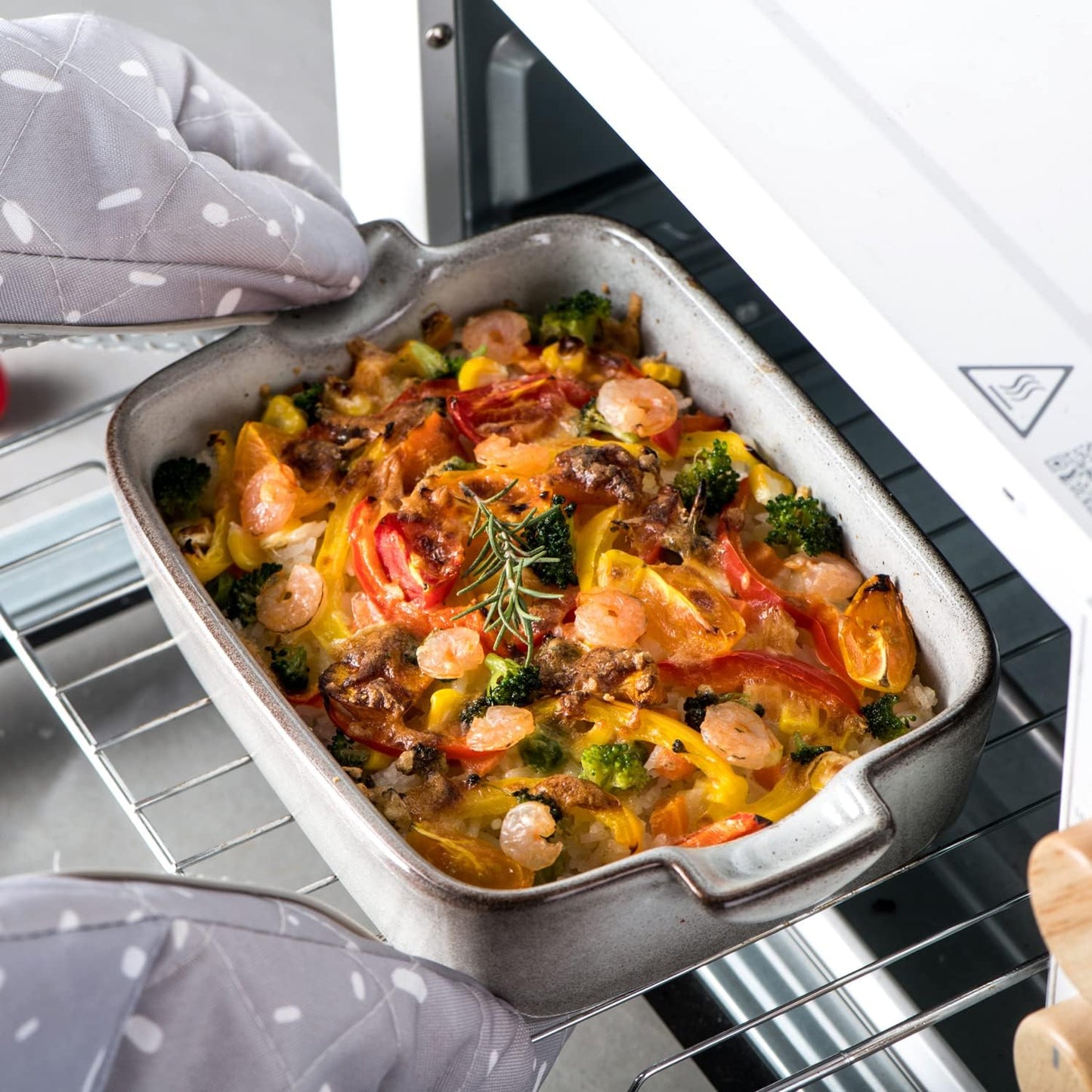 Ceramic Baking Dishes for Oven – Small Rectangular Bakeware Pans for Casserole, Lasagna, Brownies, Side Dishes – Oven Safe Baing Pan with Handles Set of 4