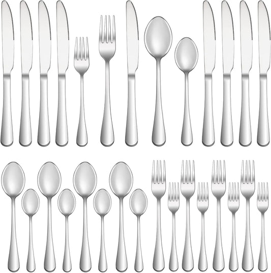 20 Piece Silverware Set Service for 4,Premium Stainless Steel Flatware Set,Mirror Polished Cutlery Utensil Set,Durable Home Kitchen Eating Tableware Set,Include Fork Knife Spoon Set,Dishwasher Safe