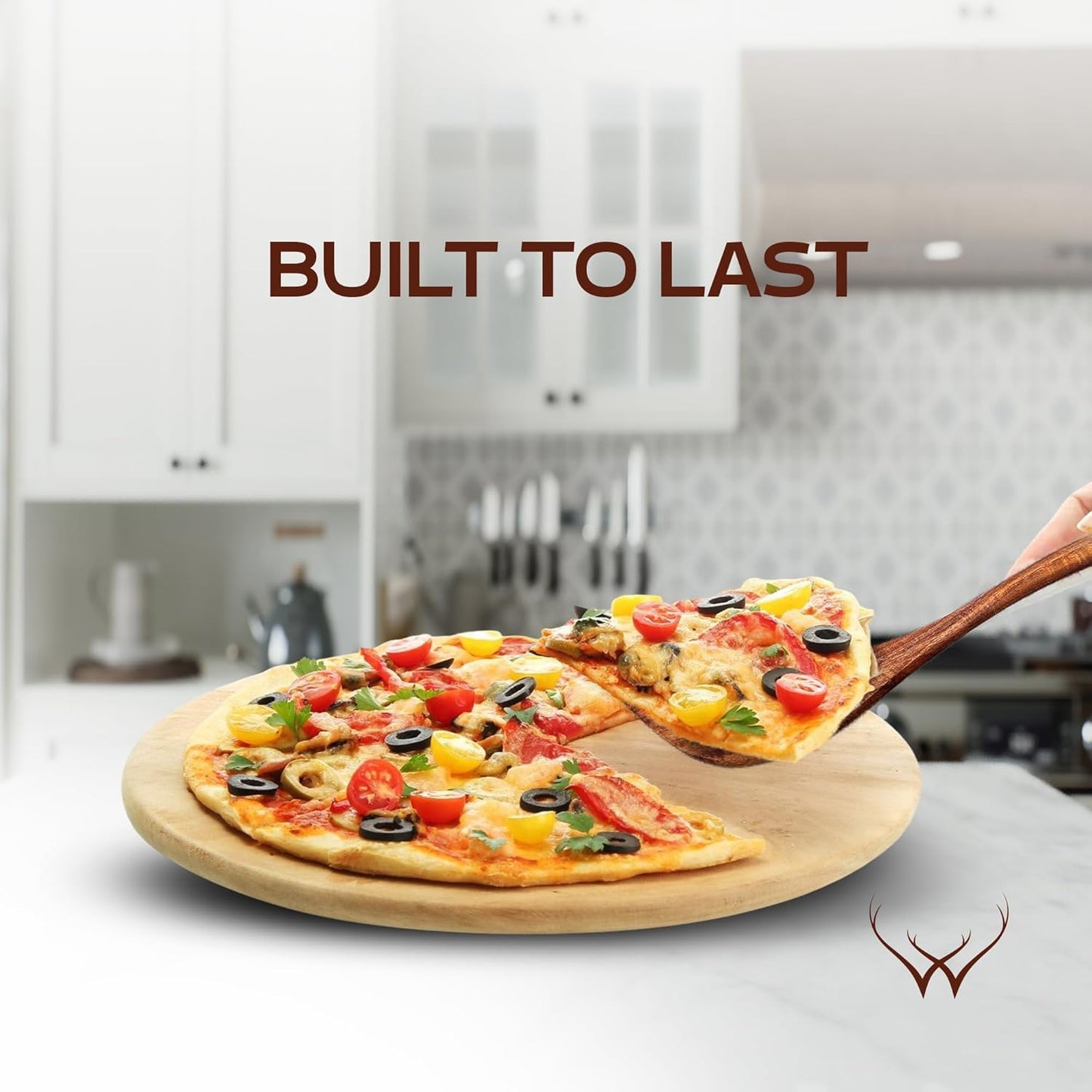 Flat Wooden Spatula for Cooking, flipping, Baking - Wooden Spatulas for Nonstick pans, Right Long Handle Flat Spatula for stirring, serving, Handmade Spatulas, Ideal Kitchen Gift for Mother, Grandma