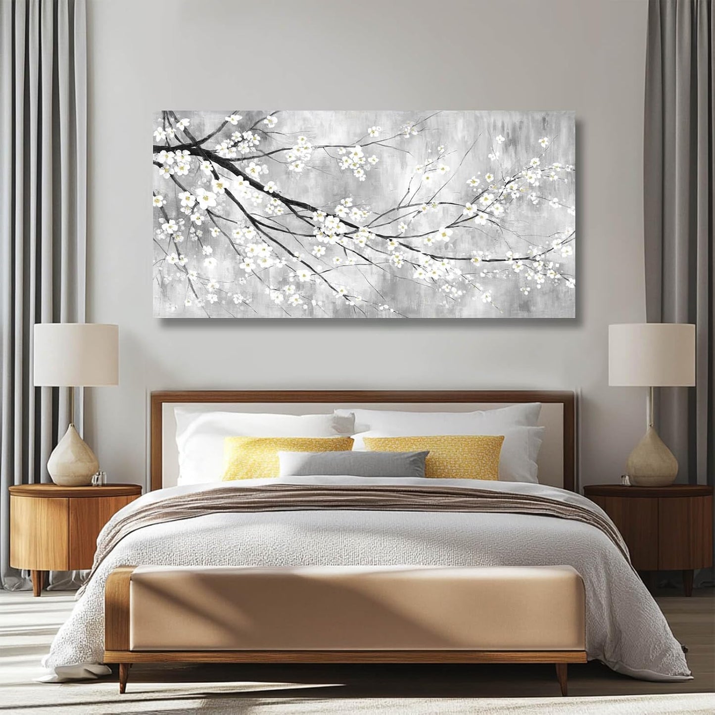 MLART99 Plum Blossom Decorative Floral Pictures Flower Prints Wall Art 24"x48" Botanical Poster for Bedroom Wall Decoration Living Room Pictures
