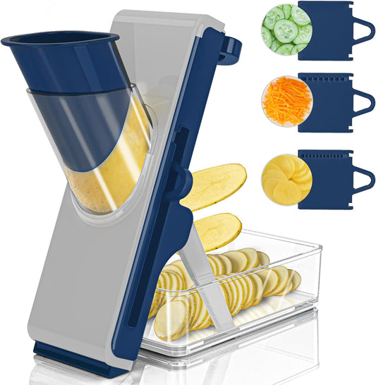 Mandoline Slicer for Kitchen, Mandoline Slicer Safe Multifunctional Dicer Adjustable Commercial Slicer Machine Stainless Steel Chopper