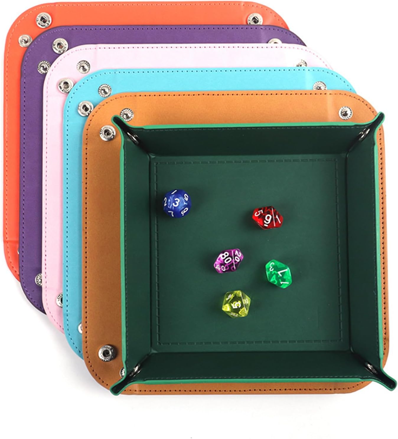 siduater Valet Tray Desktop Storage Organizer – Vegan Leather Catchall Tray Bedside Vanity Tray Nightstand Caddy Holder for Remote Controller, Watch, Keys, Phone, Wallet, Coin, Jewelry, Midnight Green