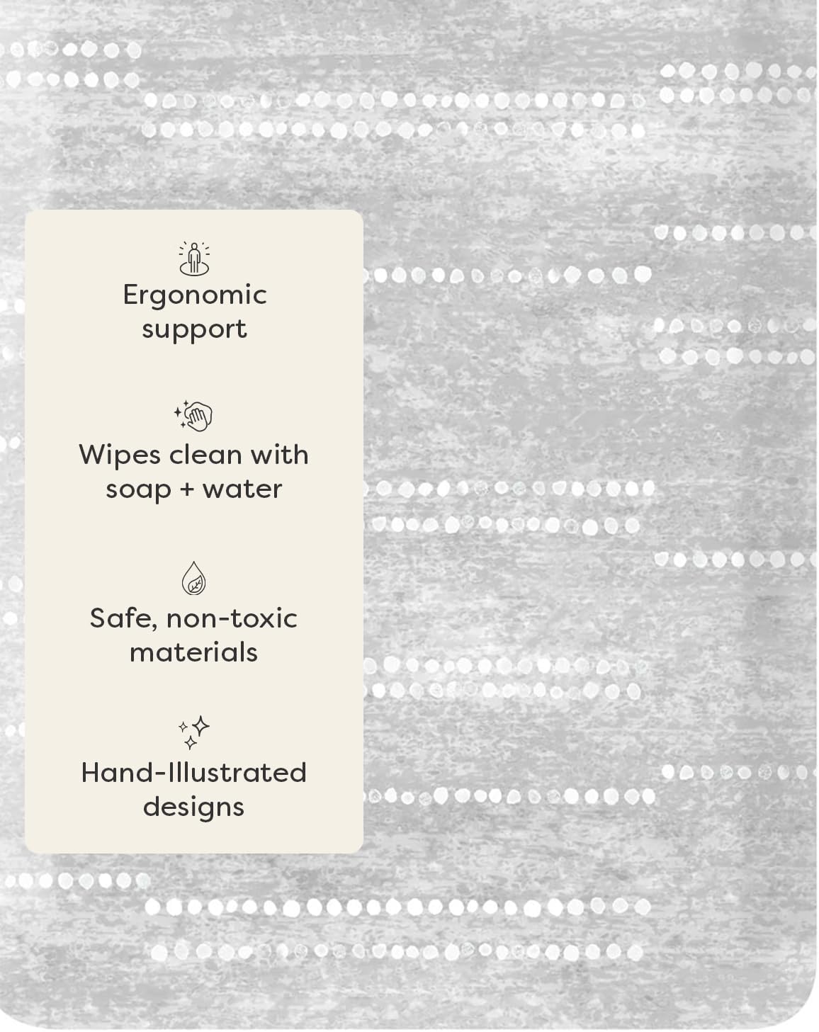 House of Noa Nama Standing Mat – Anti-Fatigue Cushioned Kitchen Mats for Floor | Ergonomic Bounce-Back Foam Kitchen Mats | Anti-Fatigue Mats for Kitchen & Standing | Aspen Dove | 30"x72"