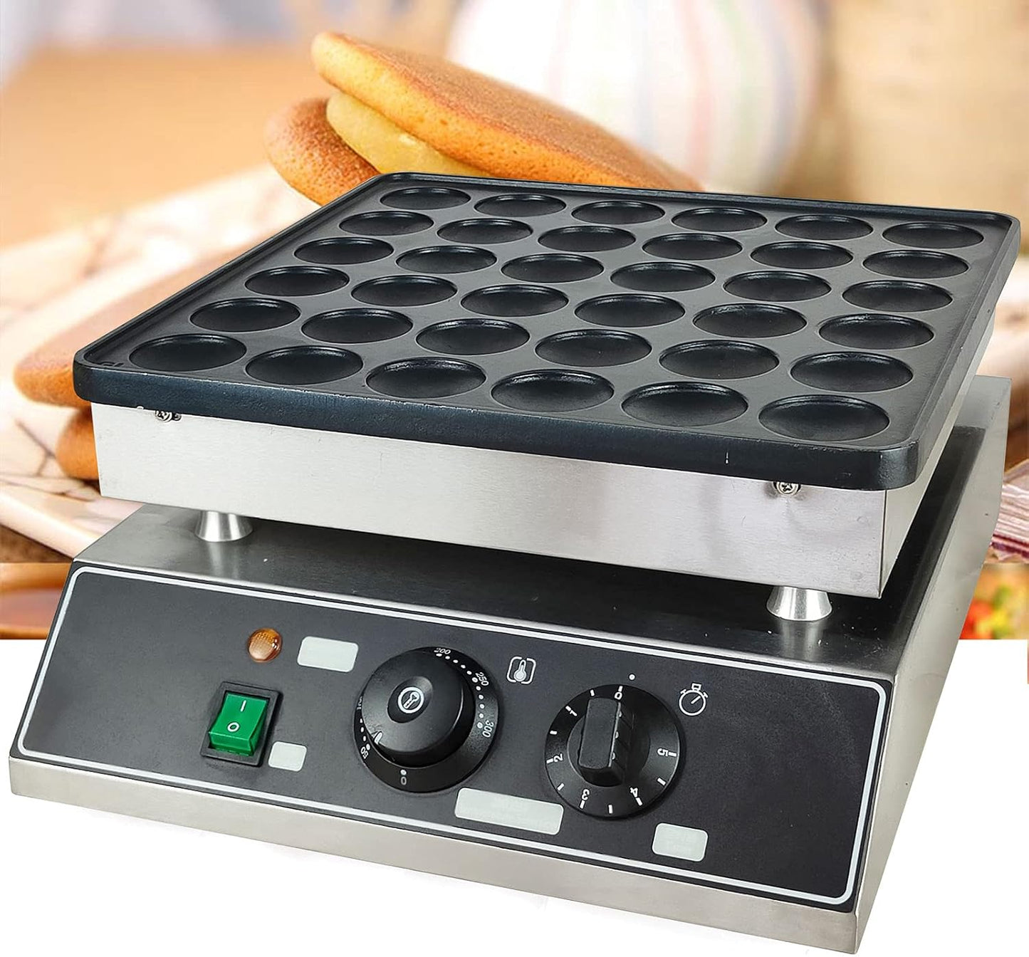 36 Holes Commercial Electric Bubble Skewer Waffle Ball Machine Nonstick Waffle Balls Maker Iron Popular Snack Equipment New Belgium Waffle Ball Stick Maker 110V (36 Holes)