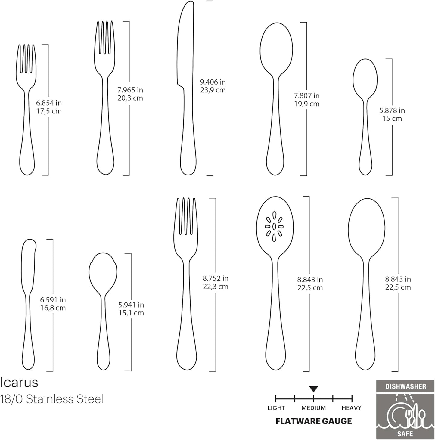 Oneida Icarus 45-Piece Flatware Set, Service for 8, Silver