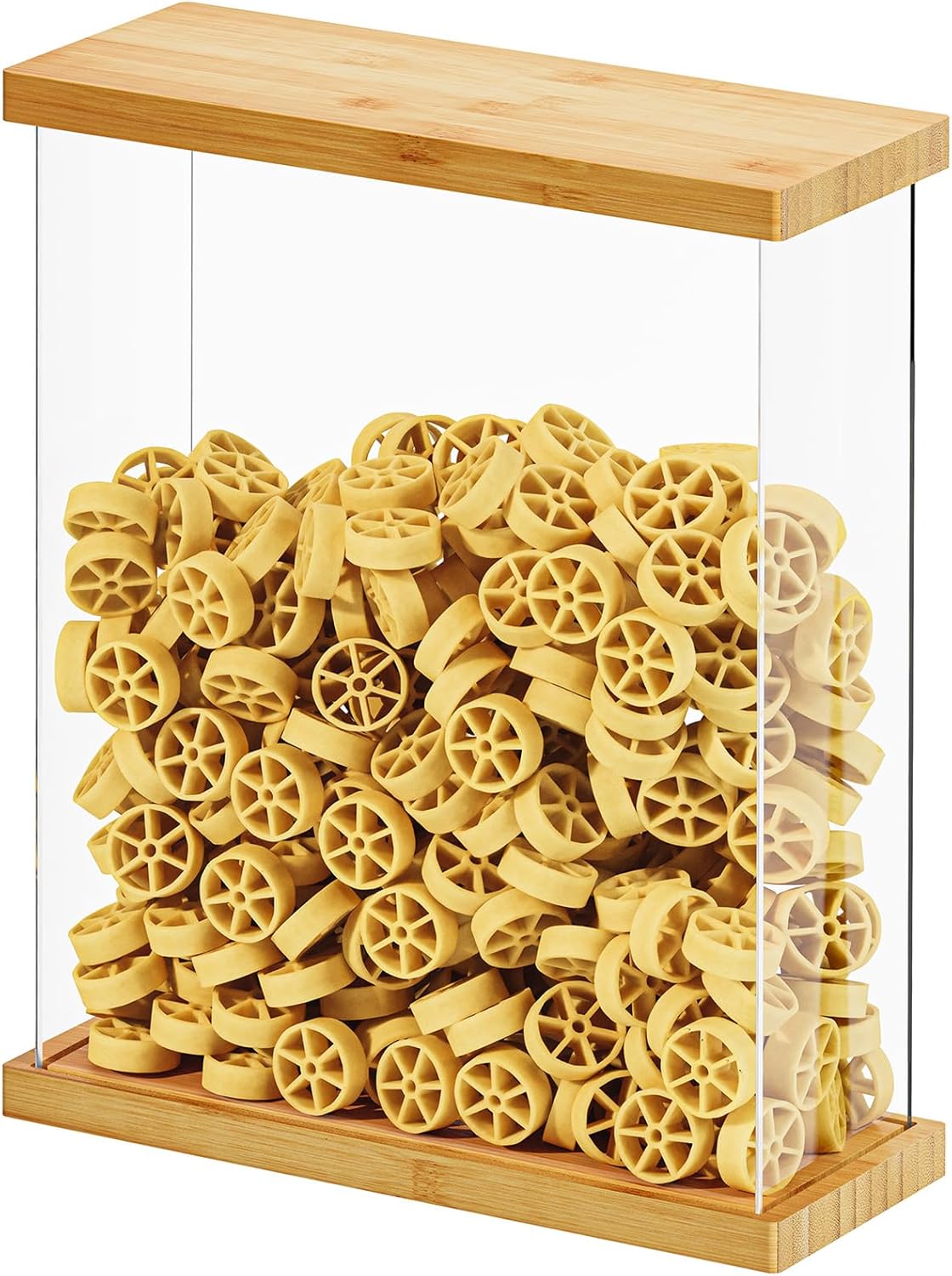 SpaceAid Bamboo Food Storage Container - Airtight Cereal Containers with Lids, Kitchen Cereal Canisters Pantry Organizers and Storage for Rice, Flour, Coffee, Snack, Medium 1 Pack