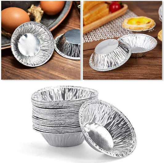 50PCS Silver Mini Pie Tins, Round Tart Pie Foil Pans, Aluminum Foil Tart Pans