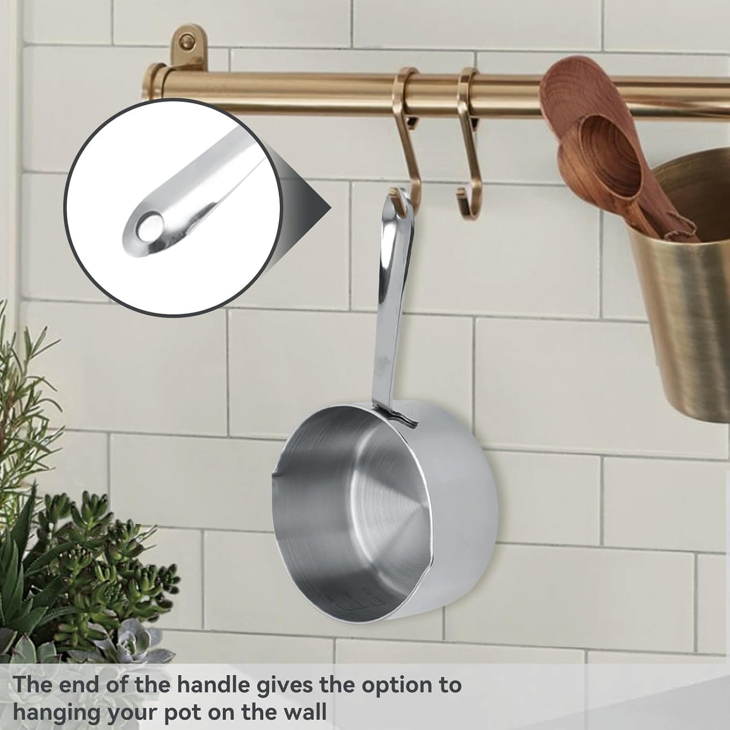 Small Sauce Pan, Stainless Steel Saucepan Multipurpose Sauce Pan, 350ml Stainless Steel Saucepan with Two Side Spouts and Long Handle Small Sauce Pot Mini Saucepans