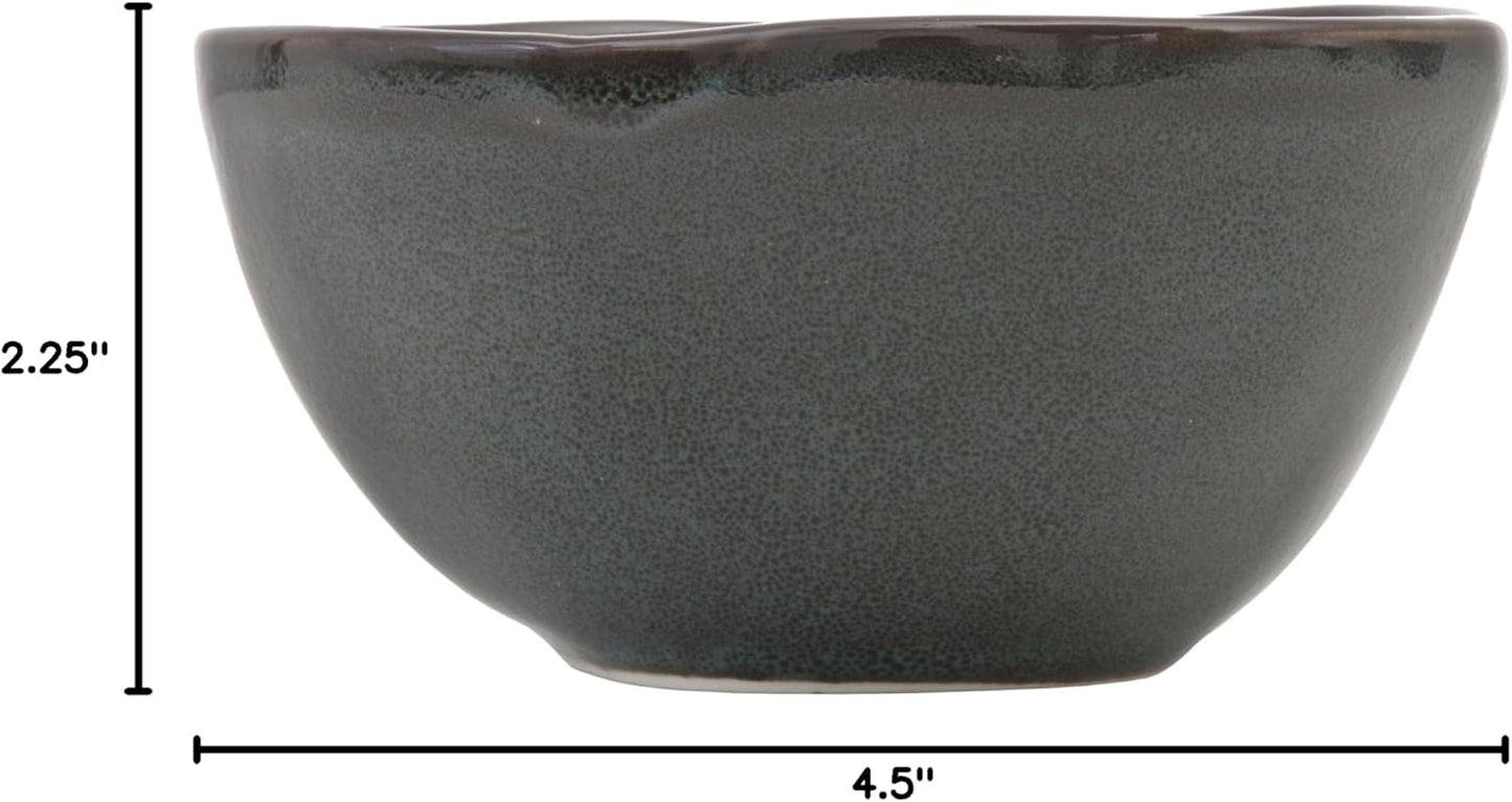 D&V 6 Piece Stōn Porcelain Dinnerware Sauce/Tasting Bowl Set, 4.5" x 2.25", Twilight