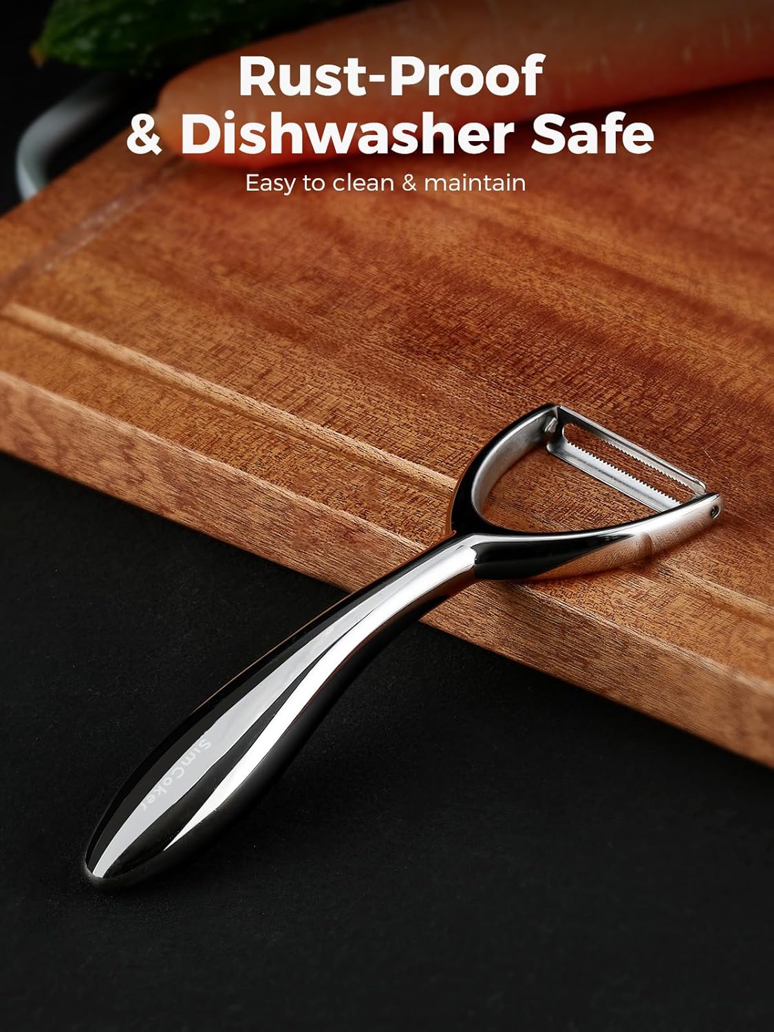 Premium Vegetable Peeler for Kitchen – 304 Stainless Steel, Ultra Sharp Blade, Ergonomic Handle, Dishwasher Safe, 5-Year Warranty