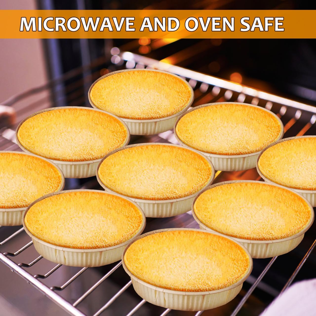 UPKOCH 100 Pcs Baking Tart Pans, 4 Inch Round Disposable Paper Mini Pie Tins, Oven and Microwave Safe, Ideal for Air Frier Quiche and Desserts