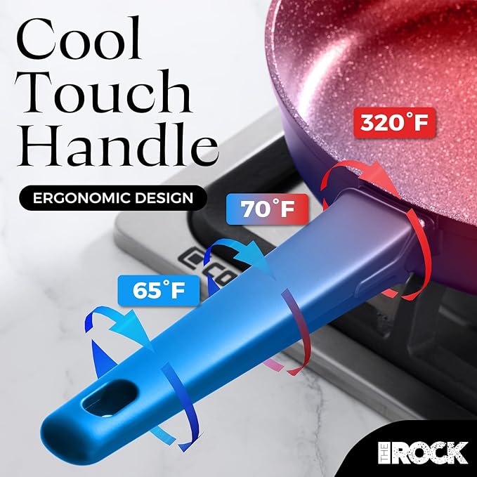 THE ROCK SOHO 12.5-Inch Nonstick Frying Pan – Compact for Urban Kitchens, Nothing Sticks, Never Warps, Lasts Longer, Oven & Dishwasher Safe, Black