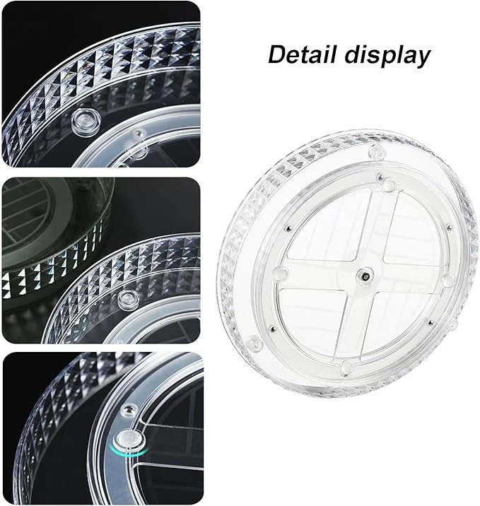 Lazy Susan Turntable Organizer, Rotating Makeup Organizer for Vanity, Desktop Cosmetics Display Cabinet Perfume Organizer for Kitchen, Bathroom, Dorm, Bedroom (Diamond Clear, 9.25inch 1 Tier)