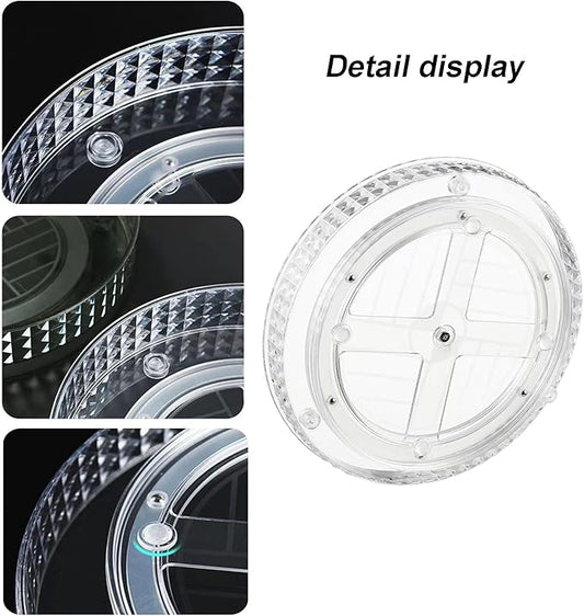 2 Tier Clear Lazy Susan Organizer for Fridge and Cabinet, 360° Rotating Makeup Organizer, Cosmetic Display Cases, Under Sink Turntable Organizer for Kitchen Bathroom Dorm