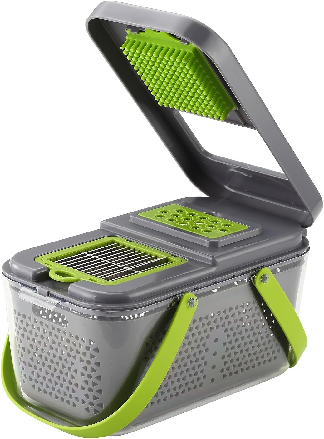 22PCS Multi-function Vegetable & Fruit Chopper, Mandolin Food Slicer, Veggie Shredder with Container, Essential Kitchen Gadgets (22 in 1, Gray)