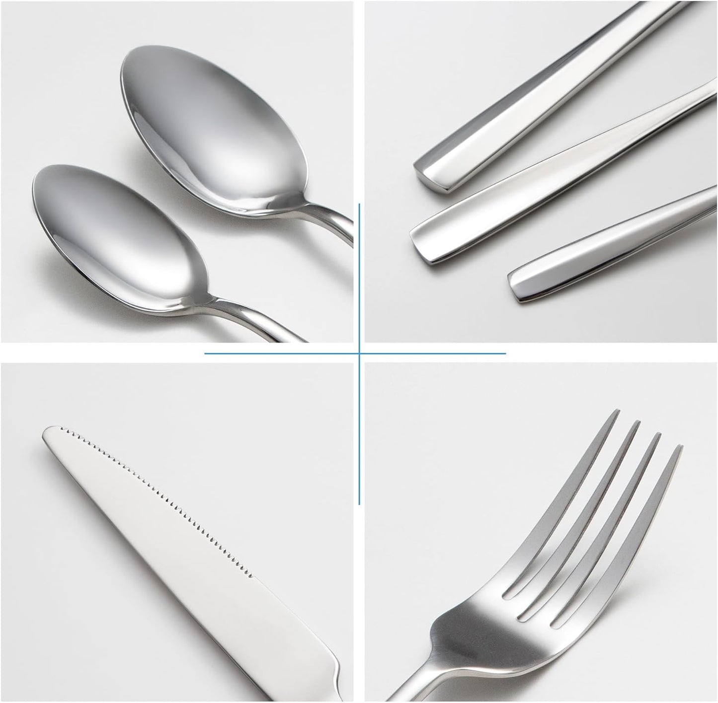 40 Piece Heavy Silverware Set, Premium Stainless Steel Flatware Set for 8, Mirror Polished Dishwasher Safe Kitchen Cutlery Sets, Durable Eating Utensils Dinnerware Include Fork Spoon Knife