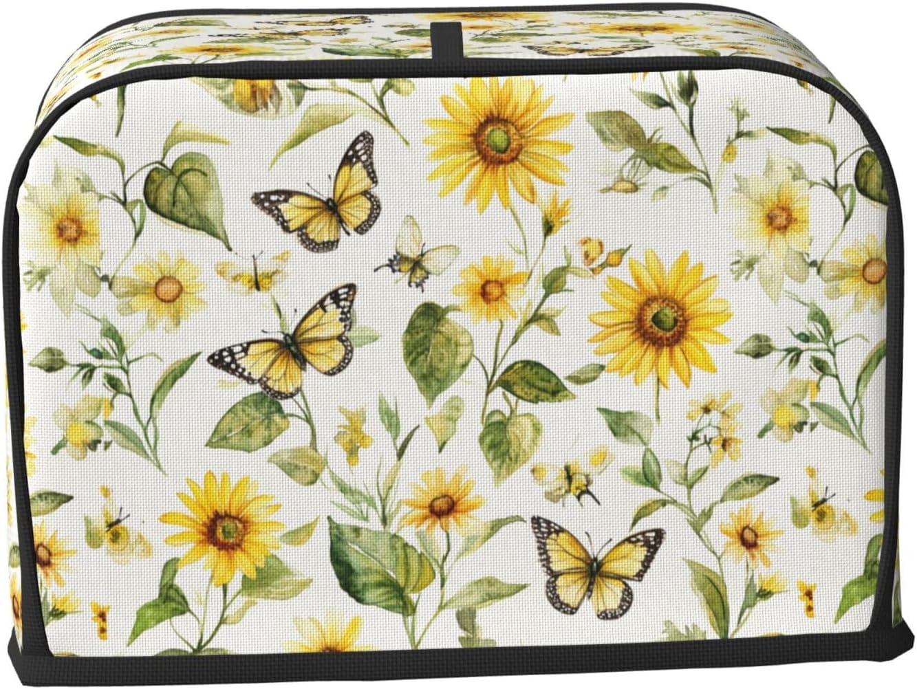 Toaster Cover 2 Slice Watercolor Sunflower Butterfly Kitchen Small Appliance Covers with Pockets Dust and Fingerprint Protection