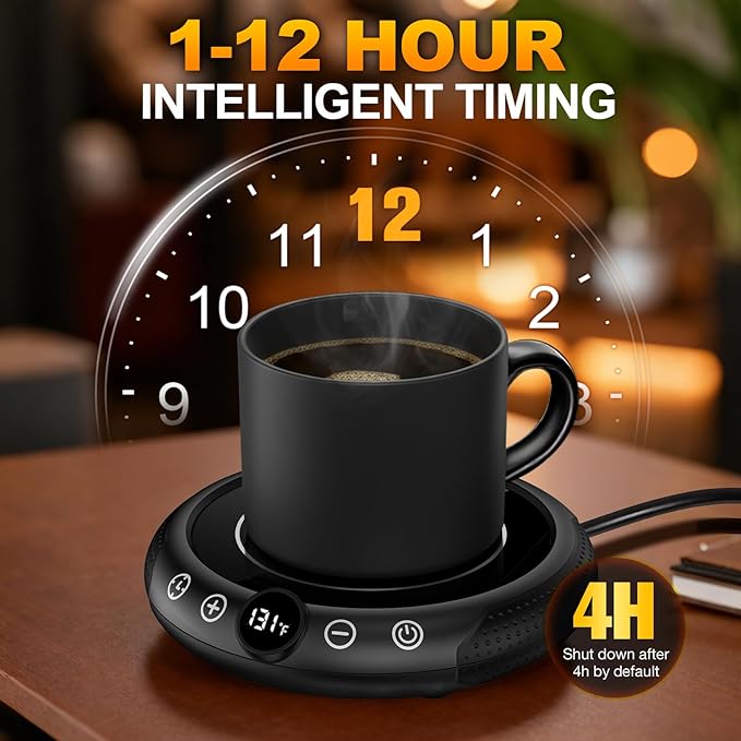 Mug Warmer, 36W Coffee Cup Warmer for Desk with Temperature Display 8-Temp Settings Controlled Heating Coffee Candle Warmer Plate for Beverage Gifts Accessories for Women Men (No Mug)