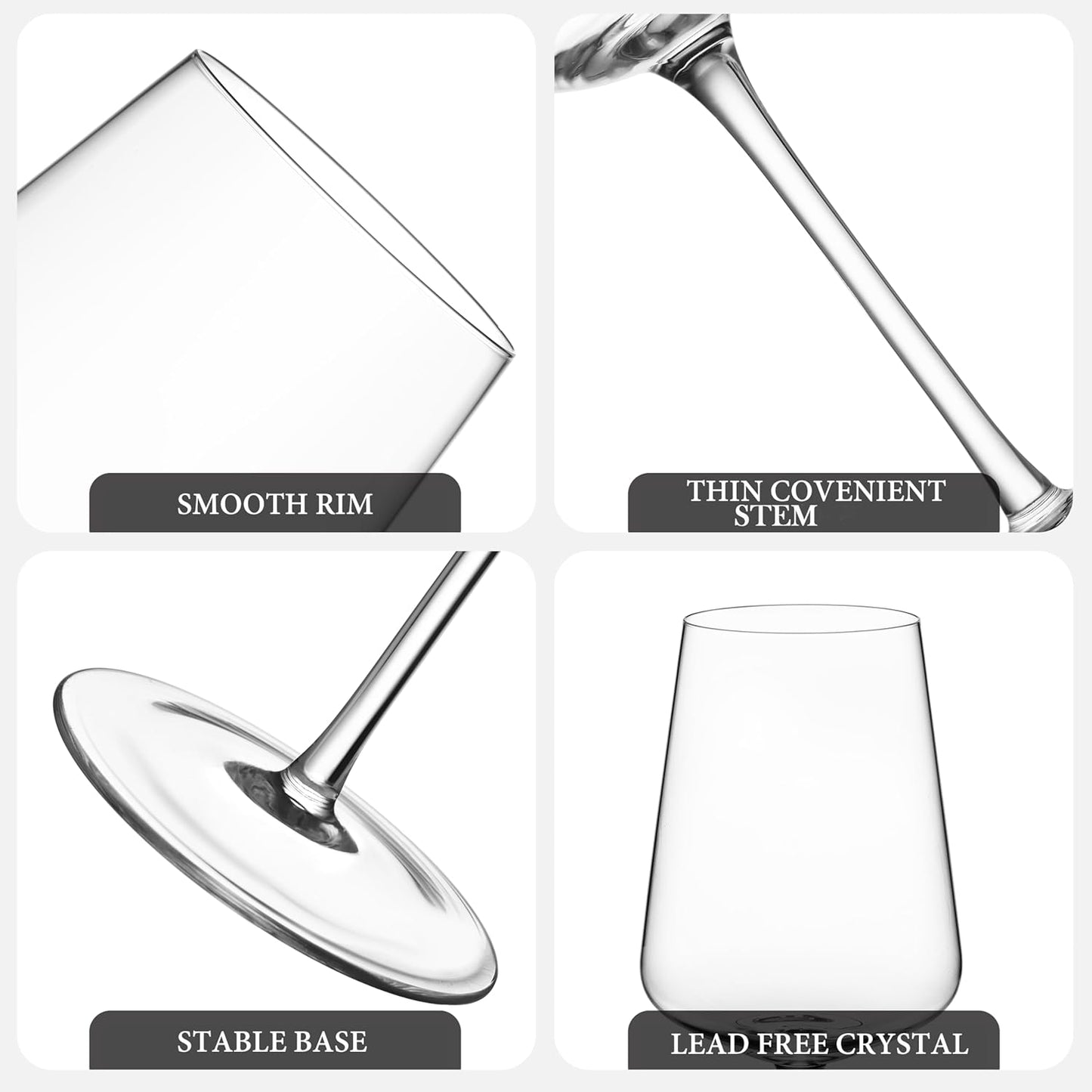 Wine Glasses Set of 2, Hand Blown Wine Glass 18 OZ, Premium Crystal White/Red Wine Glasses for Christmas, Wedding