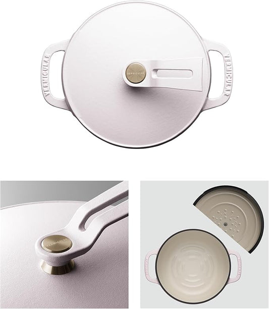 Vermicular Oven Pot 2.0 | Lightweight Enameled Cast Iron Pot | 14cm (1 Qt) | Non-Toxic | Induction-compatible | Dutch Oven | Made in Japan | Matte Himalayan Pink