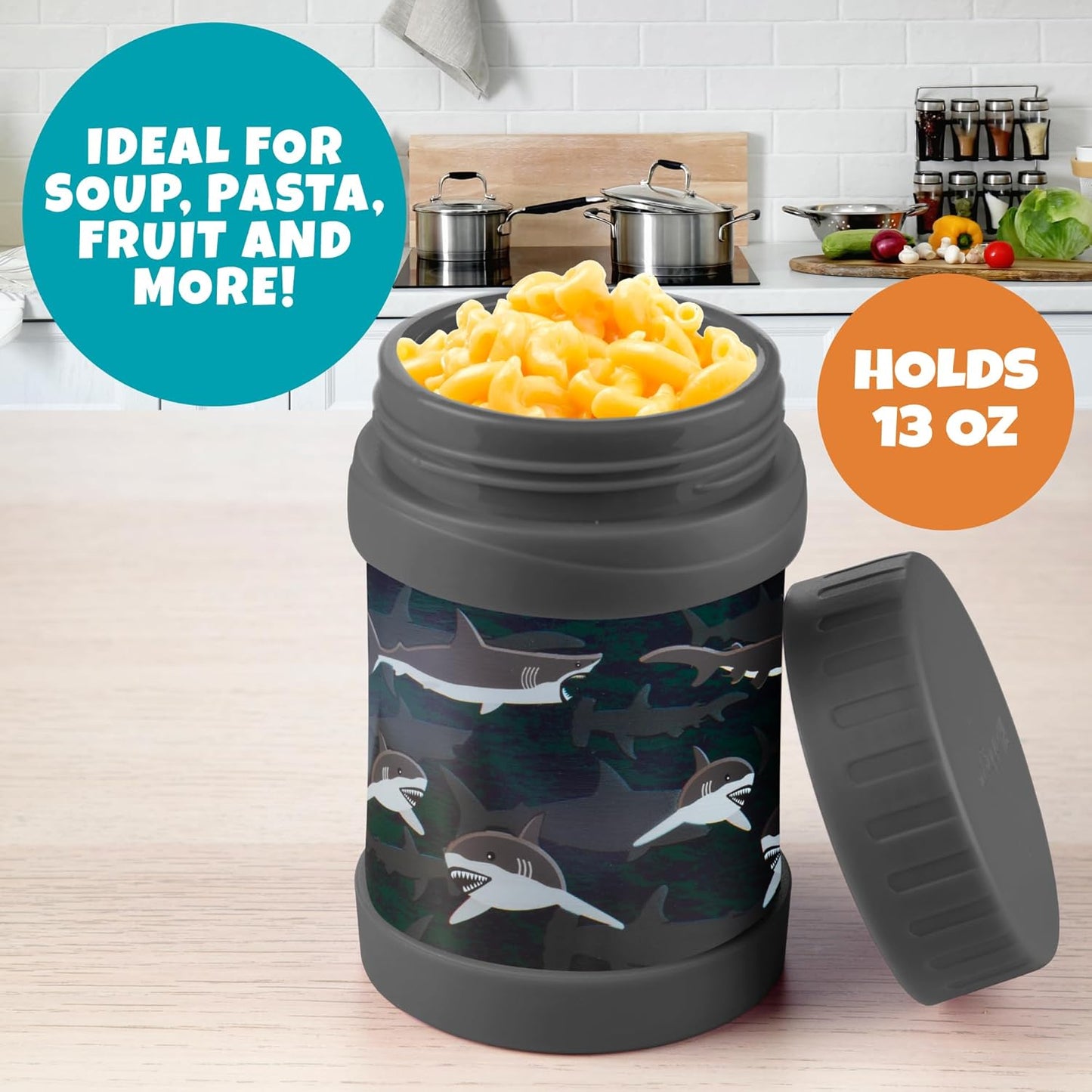 Bentology Insulated 13oz Food Jar for Kids- Hot or Cold Food, Soups, Liquids, Noodles - Wide Mouth Stainless Steel Container & BPA Free, Large Leak Proof thermos for Back to School Lunch Boxes, Bags