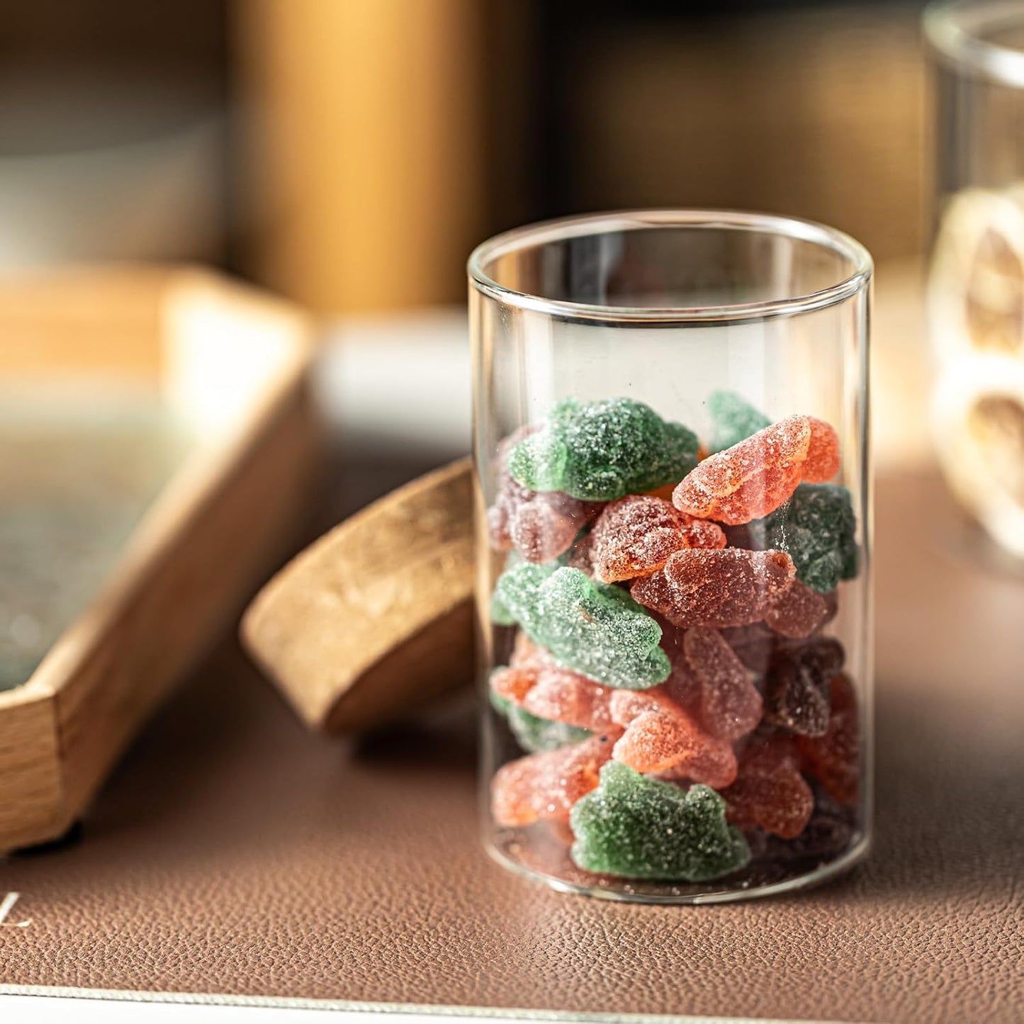 Airtight Glass Jars with Cork Lids -set of 4 (2 Large 16oz & 2 Small 10oz) Kitchen Storage Containers for Tea, Cereal, Spices, Beans, Candy | Wedding, Pantry, Biscuit Organization (4PCS)