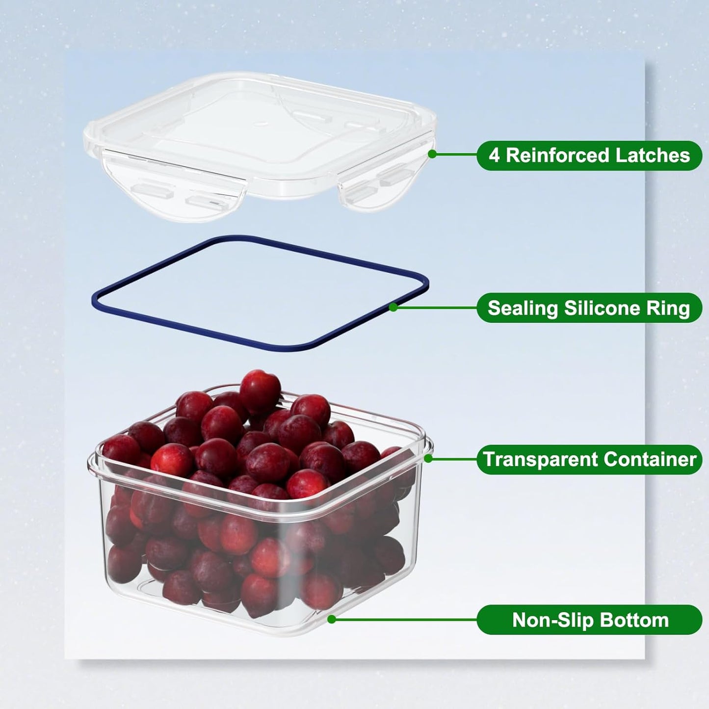 Taiuloo 18 Pack Airtight Food Storage Containers with Lids, BPA-Free Plastic Kitchen Fridge Organizer for Salad Fruit & Vegetable, Reusable Leakproof Meal Prep Lunch Boxes, Freezer & Microwave Safe