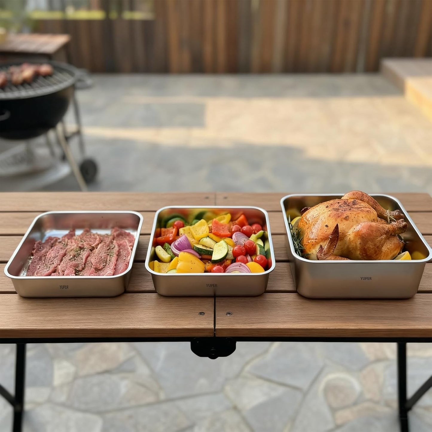 YUPER Stainless Steel Food Storage Containers, Large Meal Prep Container Sets with Lids, BPA Free, Leak Proof & Airtight, Microwave, Dishwasher, Fridge, Freezer & Oven Safe, 3 Pack (84+125+162OZ)