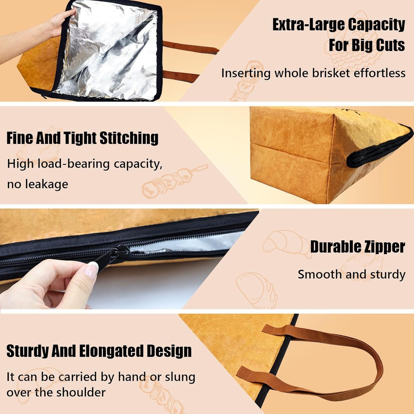 BBQ Blanket for Resting Meat,BBQ Meat Blanket for Turkey/Steak/Brisket/Pork Shoulder,21in Wide Mouth Design Reusable Insulated Grilling Accessories for Traeger Weber Or Pellet Grill Enthusiasts