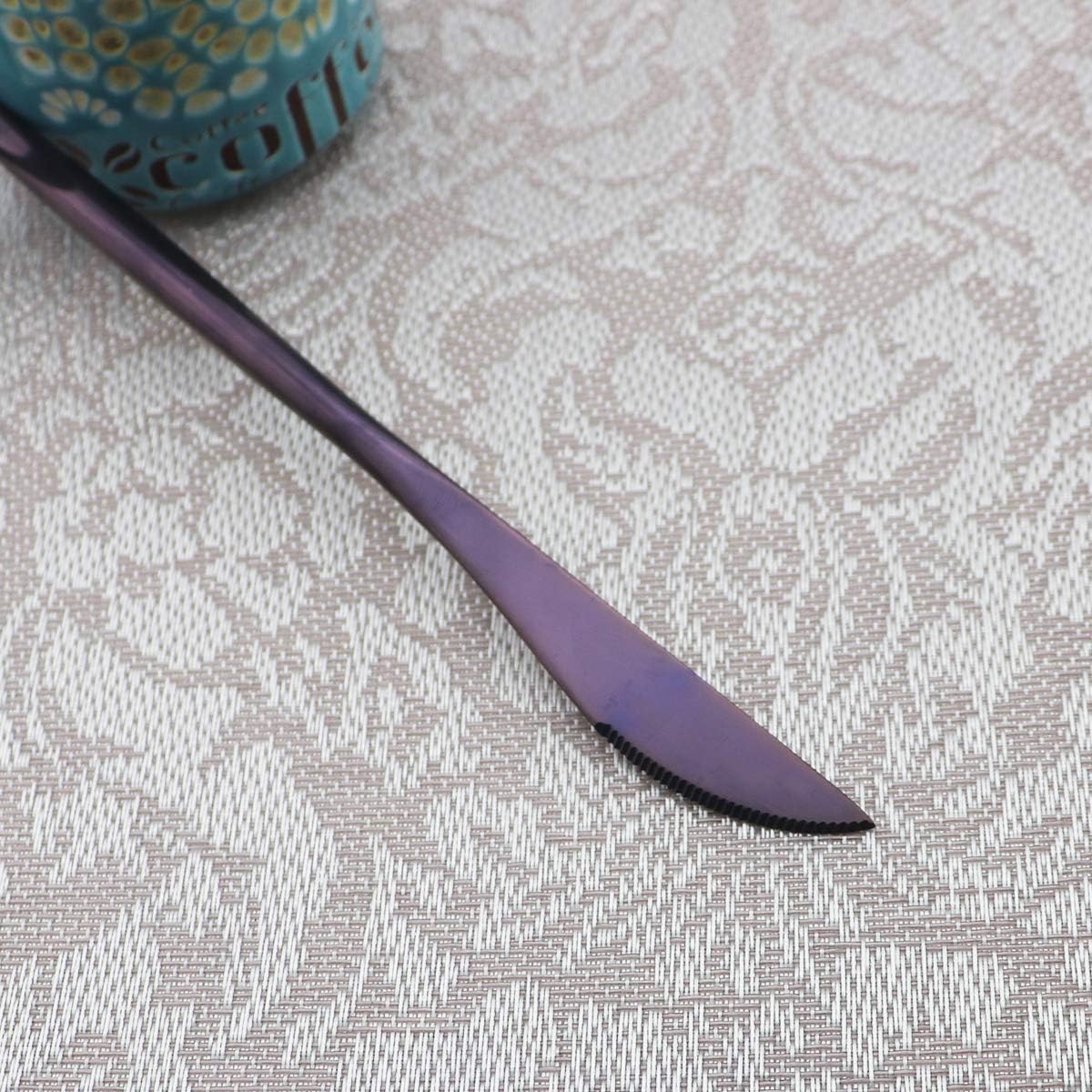 Gugrida Portable Silverware Set - 20-Piece Flatware Cutlery Set - 18/10 Stainless Steel - Mirror Polishing Purple - Travel Elegant Modern Utensils - Service for 4 Include Steak Knife Dinner Fork Spoon