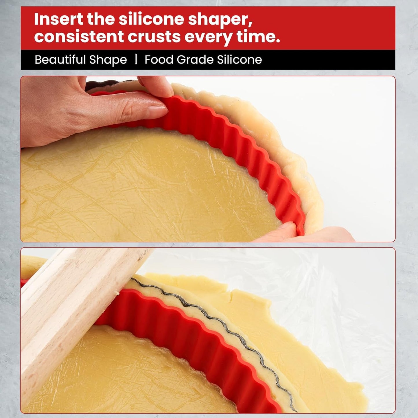 Tart Pan with Removable Bottom,9 Inch 10 Inch Tart and Quiche Pan,Non-stick Round Carbon Steel Deep Fluted Pie Pan with Crust Shaper Ring - Quiche Baking Dish Tart Pans For Baking,Set of 2