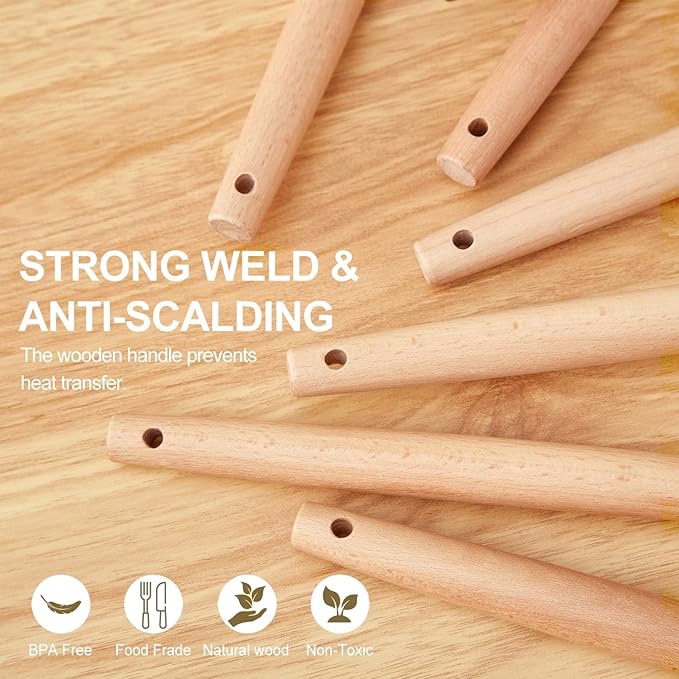 Kitchen Utensils Set - 34 PCS Non-Stick Silicone Cooking Utensils Set with Wooden Handle,Kitchen Gadgets Tools Set for Nonstick Cookware (Black-34P)