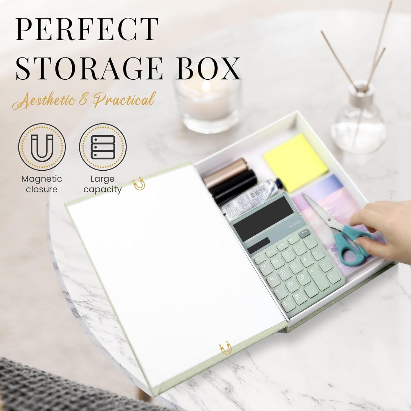 Decorative Books for Home Decor- 3Pcs Linen Decorative Boxes for Aesthetic Room Decoration, Modern Fake Book Storage Boxes for Coffee Table, Bookshelf or Mantle Decor, Sage