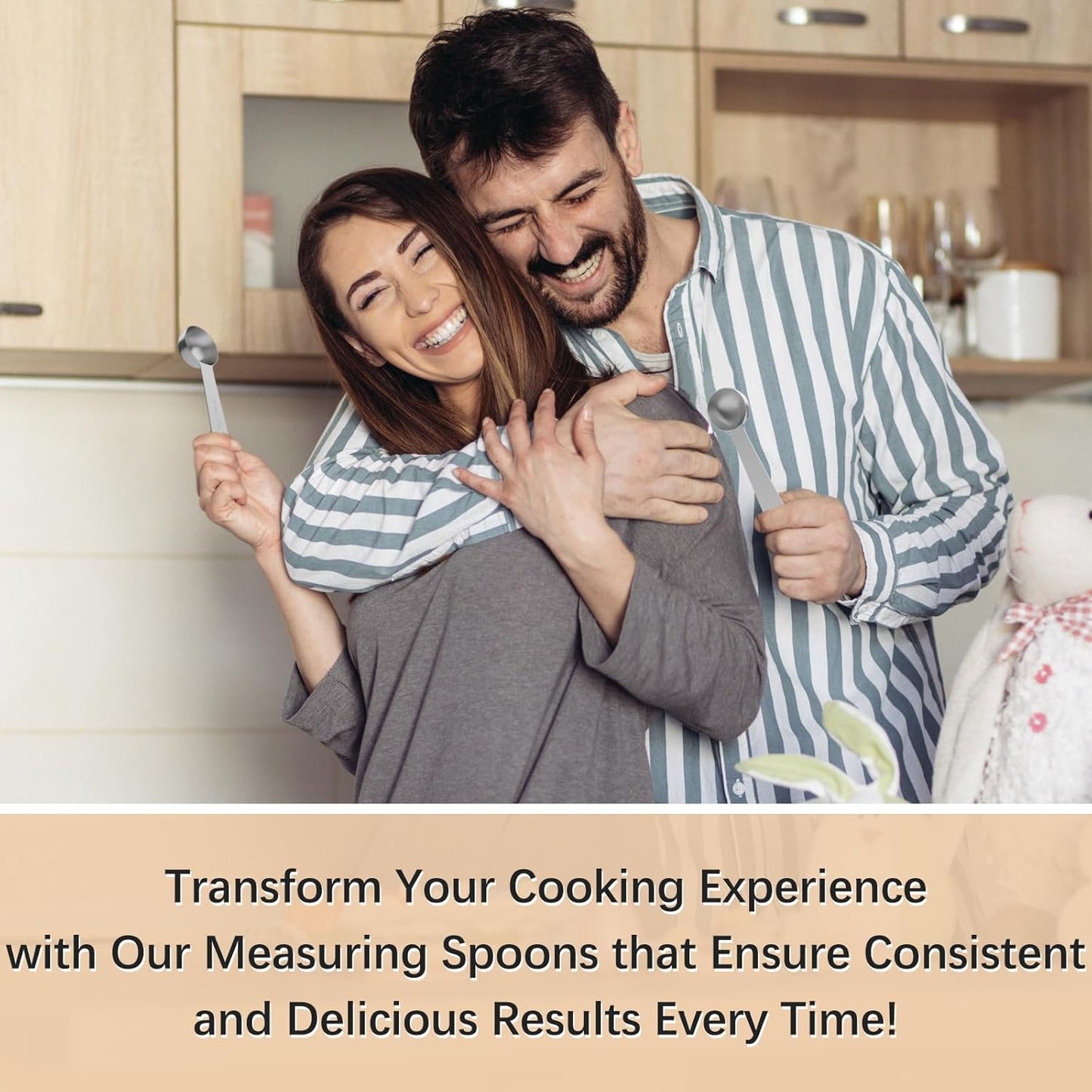 5PCS 2/3tbsp (2tsp, 10ml, 1/3oz) Single Measuring Spoon, Stainless Steel Individual Teaspoons Only