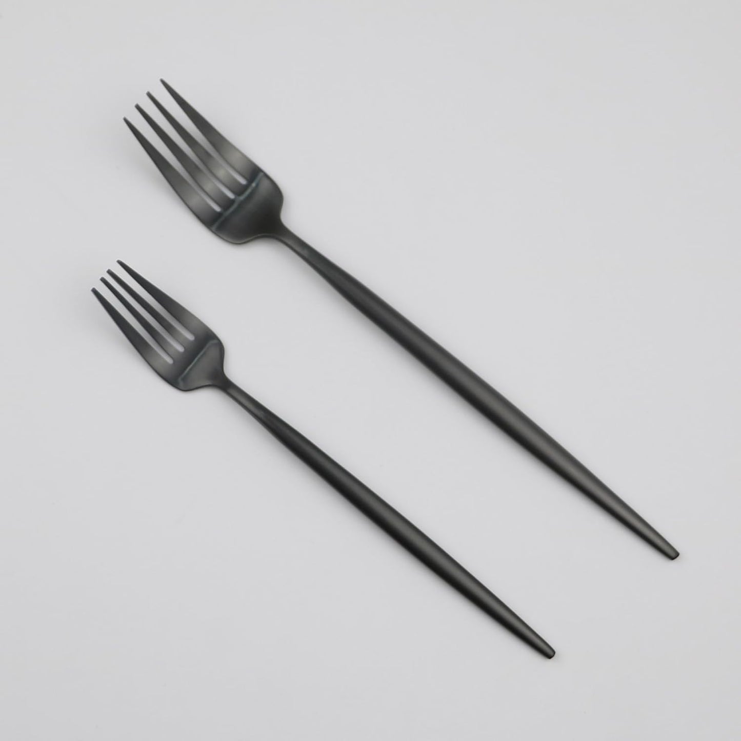 5-Pieces Luxury Black 18/10 Stainless Steel Flatware Set, Matte Finish, Service for 1