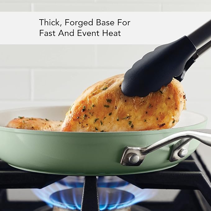 KitchenAid Hard Anodized Ceramic Nonstick Frying Pan/Skillet, 10 Inch - Pistachio