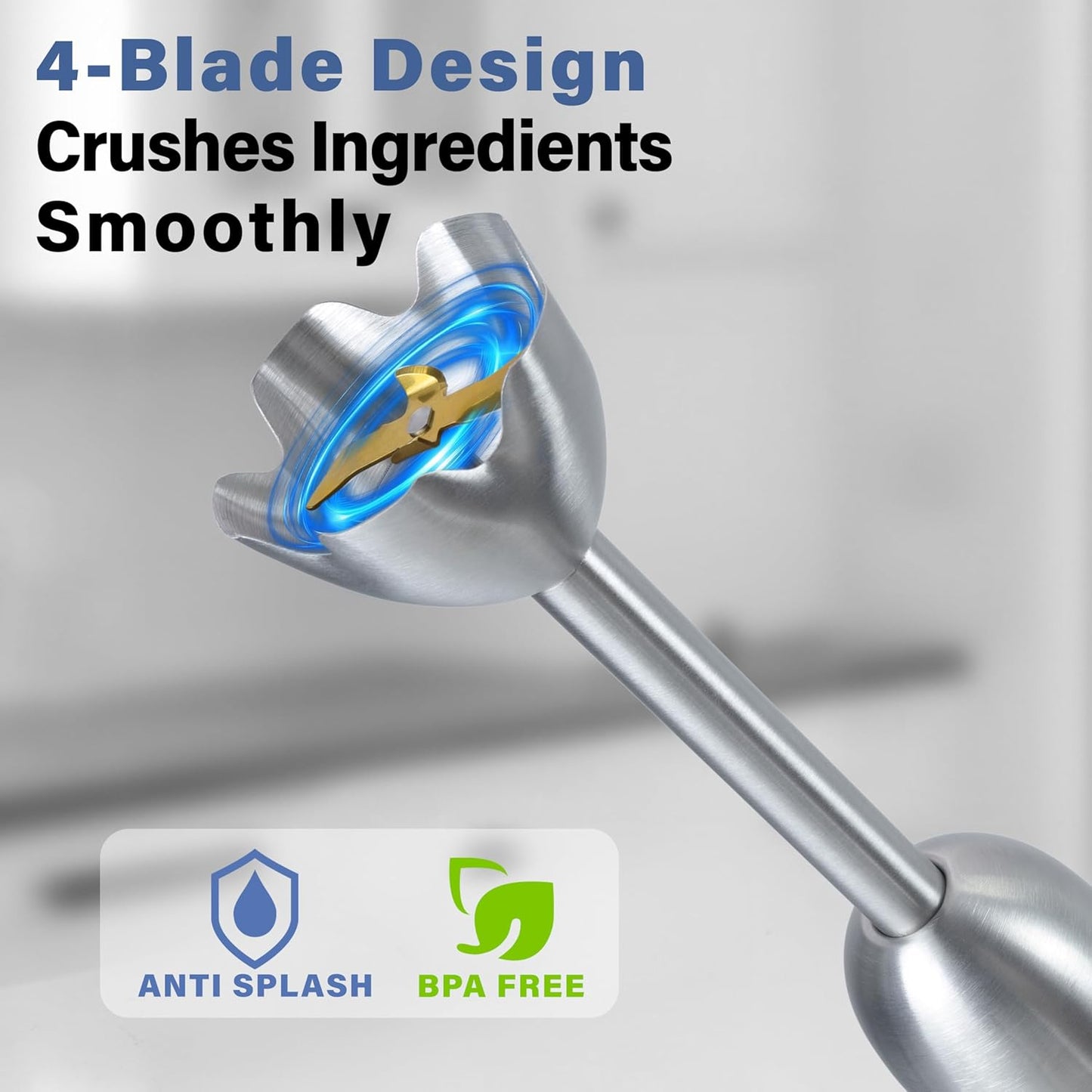 Immersion Blender Handheld, 5 in 1 Hand Blender, 12 Speed Stainless Seel Immersion Blender, Whisk, Chopper, Beaker, Beaters