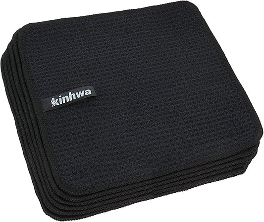 KinHwa Waffle Kitchen Towels for Washing Dishes Microfiber Dish Towels for Kitchen Ultra Soft Absorbent Quick Drying 8inch x 8inch 6 Pack